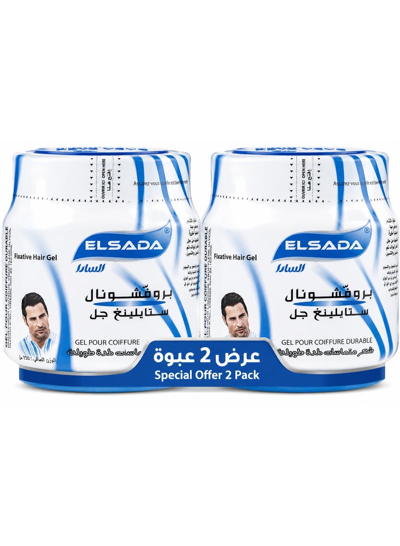 ELSADA Professional Styling Gel - Strong Hold - 1000 ml (Pack of 2) - Image 2