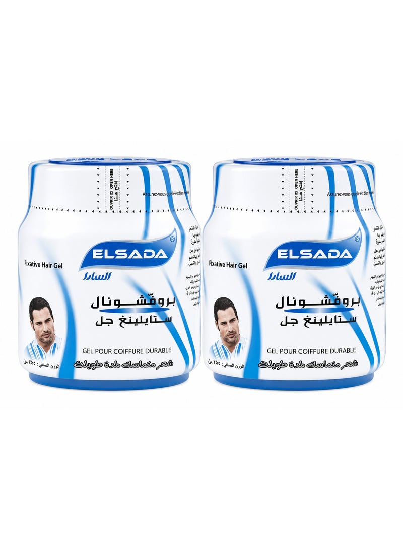 ELSADA Professional Styling Gel - Strong Hold - 1000 ml (Pack of 2) - Image 1