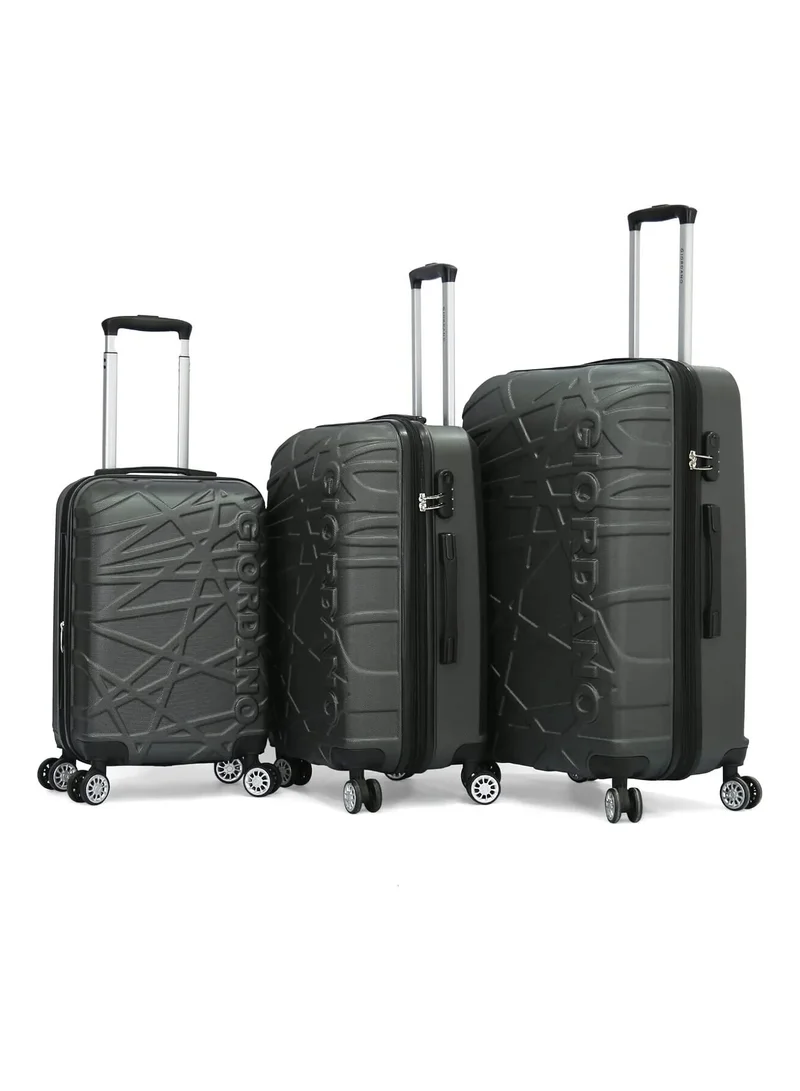 جيوردانو GIORDANO Hardside Luggage Trolley Bag 3 Pieces Set With Spinner Wheels