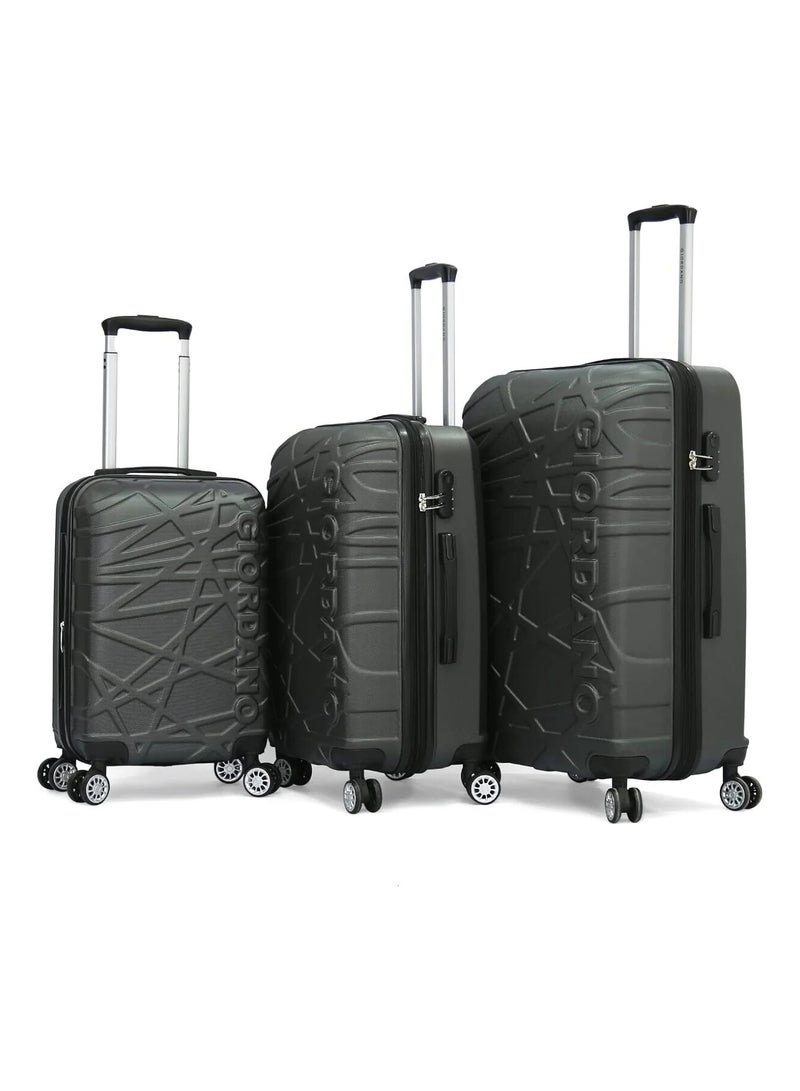 GIORDANO حقيبة تروولي GIORDANO Hardside Luggage Trolley Bag 3 قطع مع عجلات دوارة - Image 1