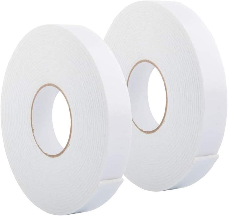 ToLanbbt Double Sided Foam Tape 1.18In x 33FT 2 Pack, Mounting Tape Heavy Duty, Strong Adhesive Weatherproof Seal Strips for DIY Craft Picture Poster, Car & Gap Filling Mountings, Home Office Decor (White) - Image 1