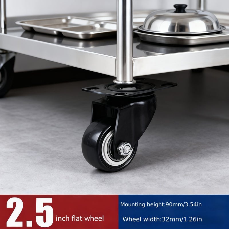 2 5 Inch Industrial Rubber Wheel Kit Polyurethane Solid Wheels Double Ball Bearings - Image 5