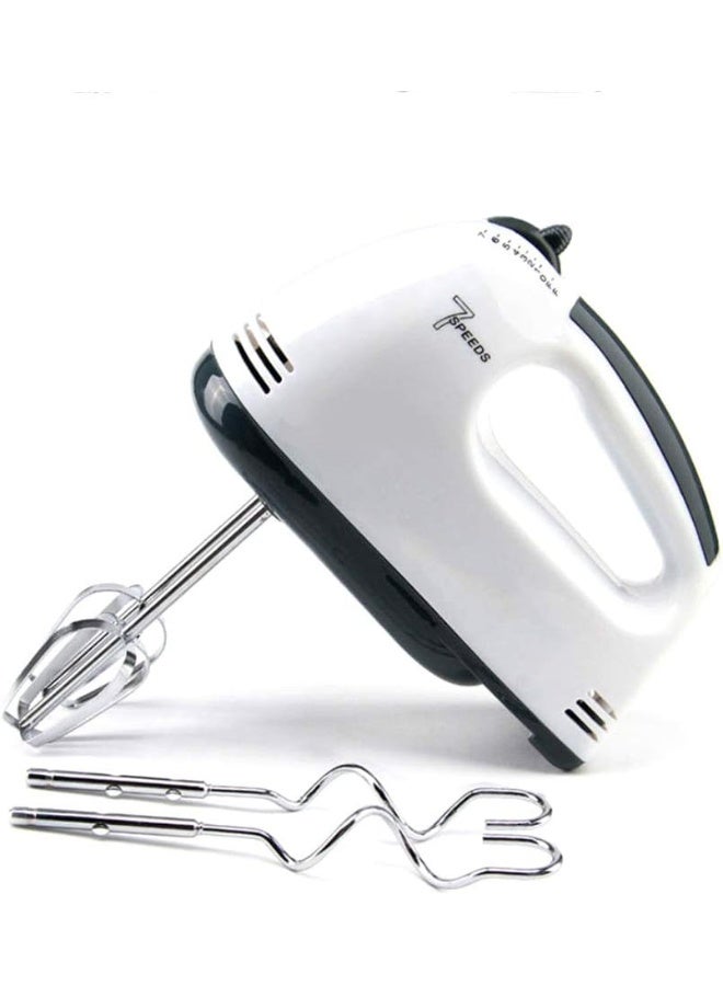 خفاق كهربائي لخلط البيض بـ7 تروس، خلاط يدوي وأوتوماتيكي بلاستيكي مع مخفقة دوارة لصنع - Image 1