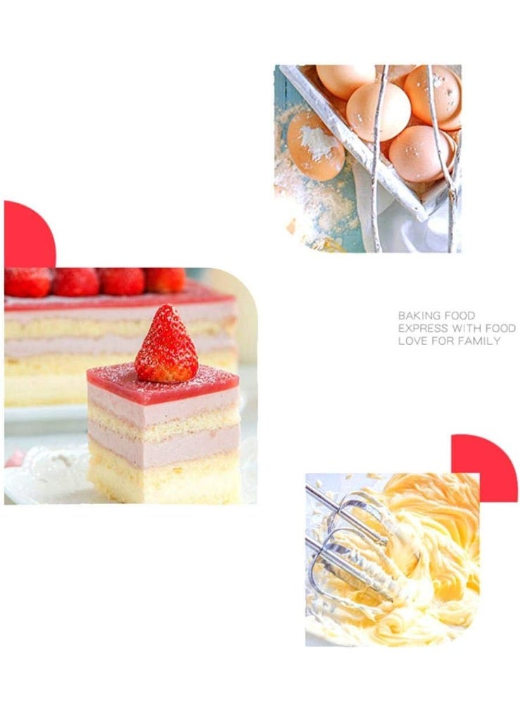 خفاق كهربائي لخلط البيض بـ7 تروس، خلاط يدوي وأوتوماتيكي بلاستيكي مع مخفقة دوارة لصنع - Image 3