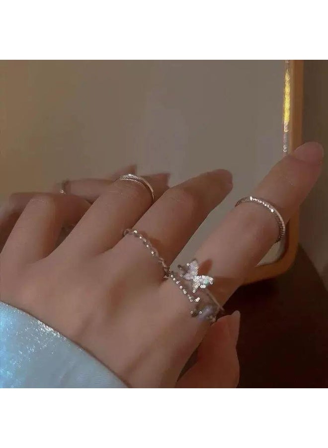 سيمهو مجموعة خواتم الفراشة المكونة من 4 قطع قابلة للتكديس - Image 2