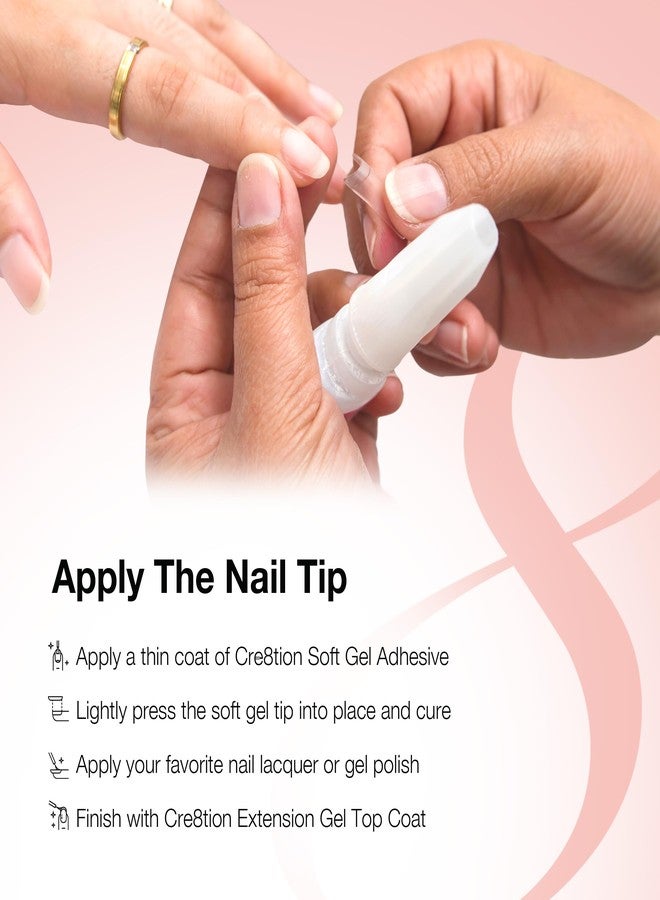 Cre8tion Soft Gel Nail Tips, Extra Extra Long Square Shape, 602 Tips in 14 Sizes (00-9) for Professional Nail Extensions - Image 4
