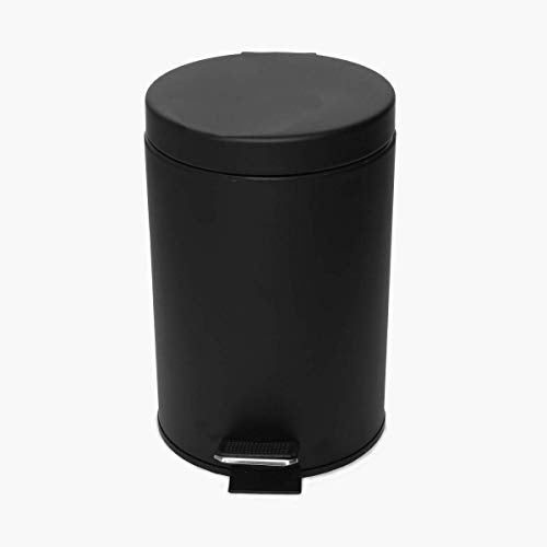OPR Stainless Steel 6 Ltr Black Pedal Bin| Rust Proof Trash Can With Bucket And Handle| Round Shape Small Dustbin Ideal For Home, Bathroom, Room, Kitchen And Offices. (7 * 11 Inch- 6 Ltr) - Image 3