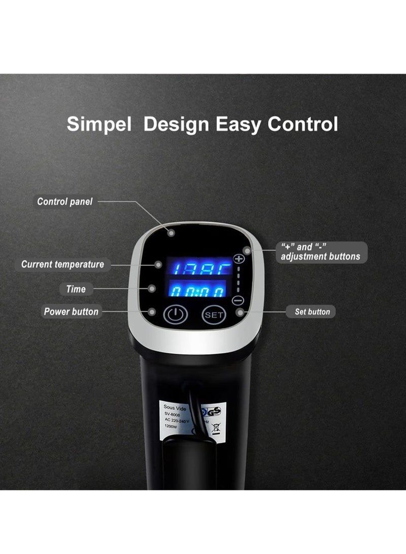 Biolomix Sous Vide Cooker Immersion Circulator IPX7 Waterproof Vacuum Food Cooker LCD Digital Display - Image 2