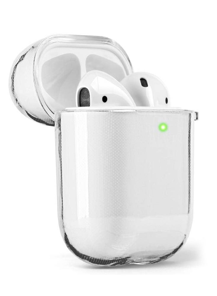 CATANES Shockproof Case For Apple AirPods 1/2 Crystal Clear Shockproof Case Transparent Ultra Slim Cover with Keychain Carabiner - Image 3
