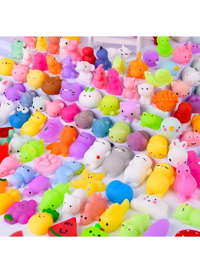 LeeHUR 100Pcs Kawaii Squishies, Mochi Squishy Toys For Kids Party Favors, Mini Stress Relief Squishy Fidget Toys For Classroom Prizes For Kids Party Favors Goodie Bags Stuffers With Storage Bag - Image 1