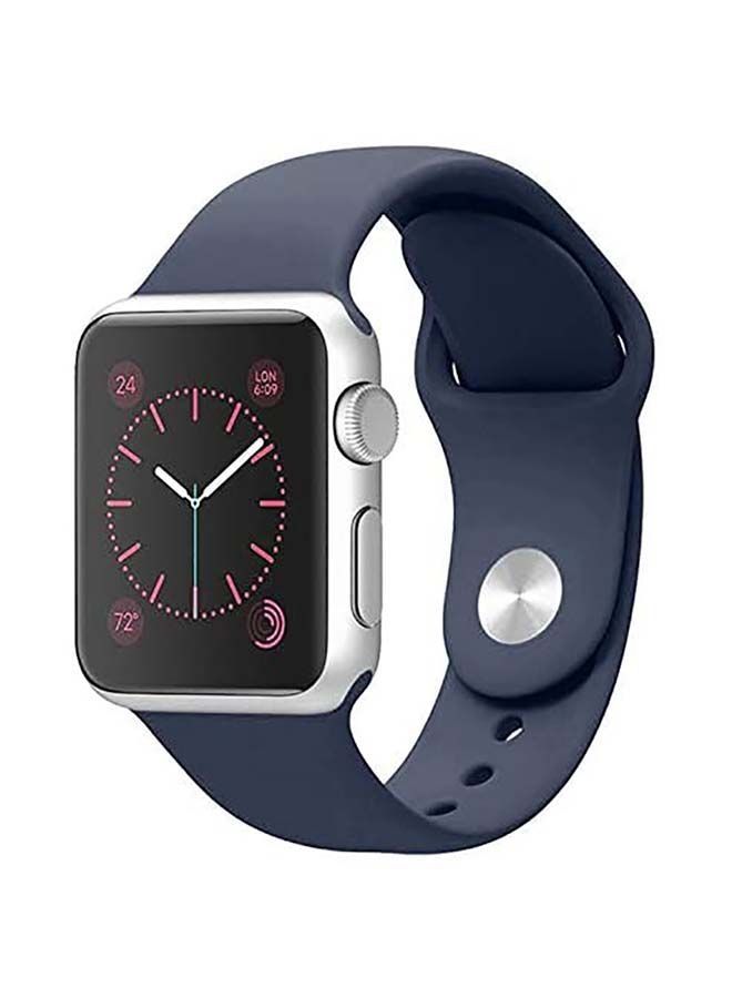 Silicone Sport Replacement Band For Apple Watch All Series 5/6/7 42/44/45mm Midnight Blue - Image 1