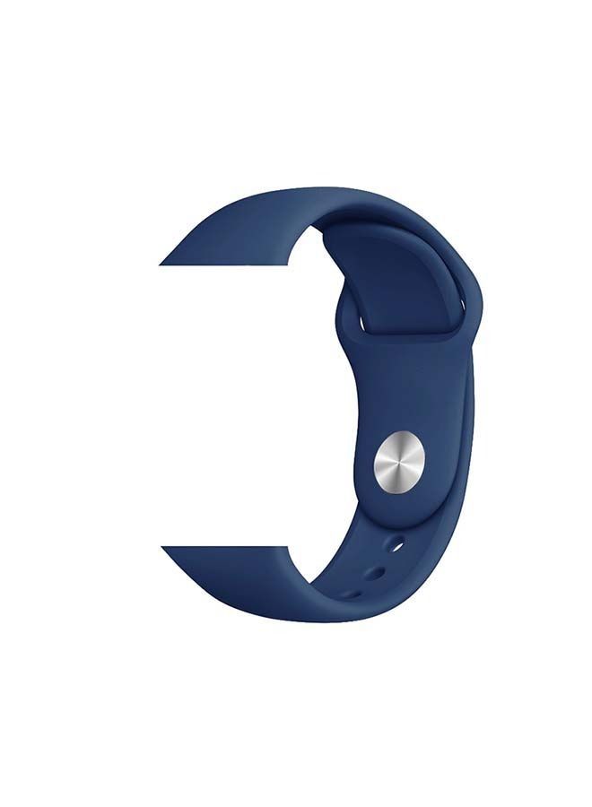 Silicone Sport Replacement Band For Apple Watch All Series 5/6/7 42/44/45mm Midnight Blue - Image 2
