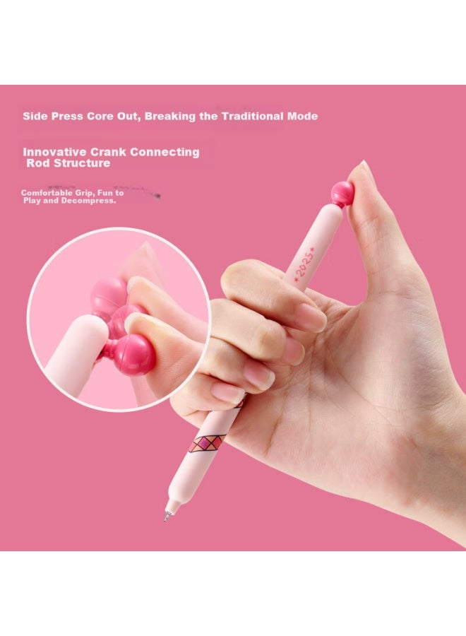 Kaco 【Year Of The Snake Limited Edition】Kaco Popup Serenity Pink Grid Melody Neutral Pen Creative High-Value Wind Decompression Press 0.5 Black Student Writing Brush Creative Office Signature - Image 1