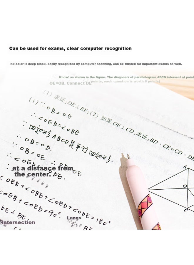 Kaco 【Year Of The Snake Limited Edition】Kaco Popup Serenity Pink Grid Melody Neutral Pen Creative High-Value Wind Decompression Press 0.5 Black Student Writing Brush Creative Office Signature - Image 2