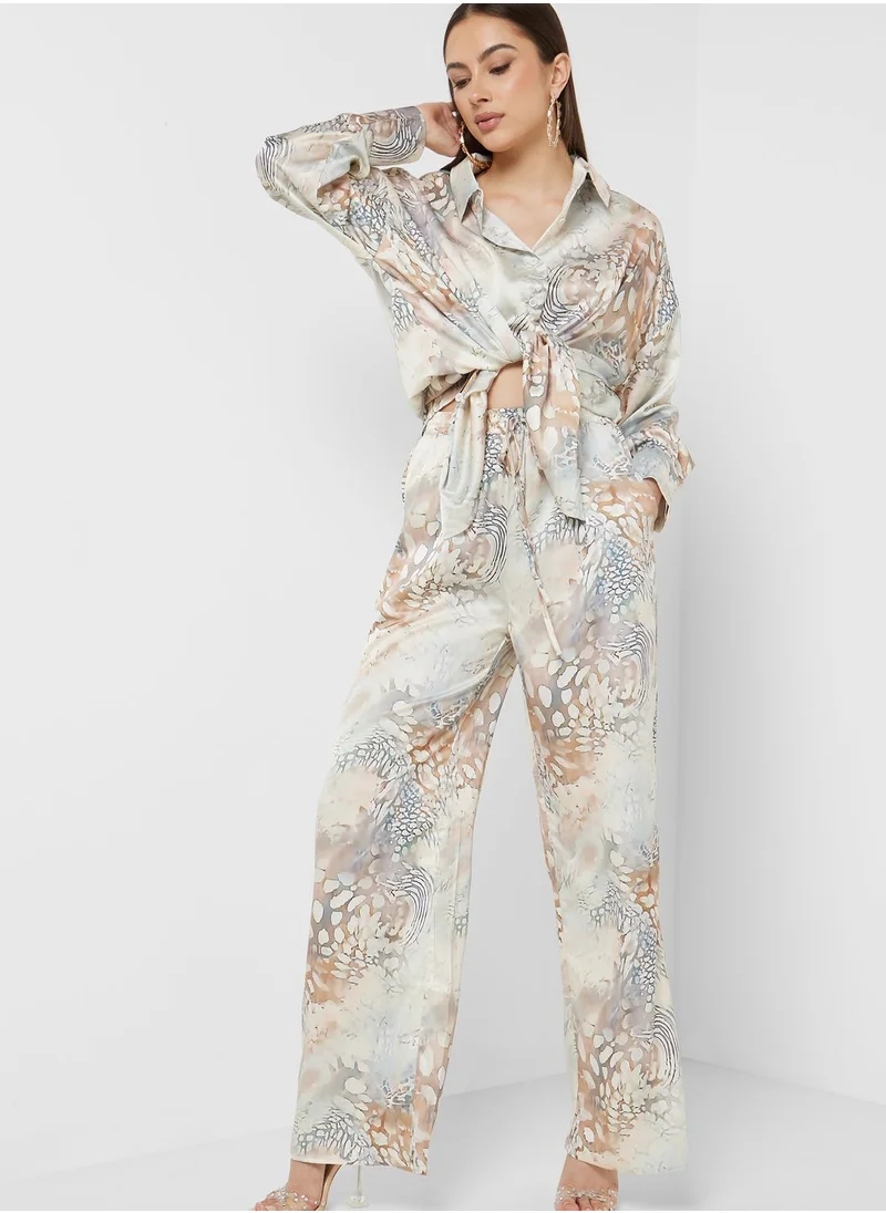 PUBLIC DESIRE Printed High Waist Pants
