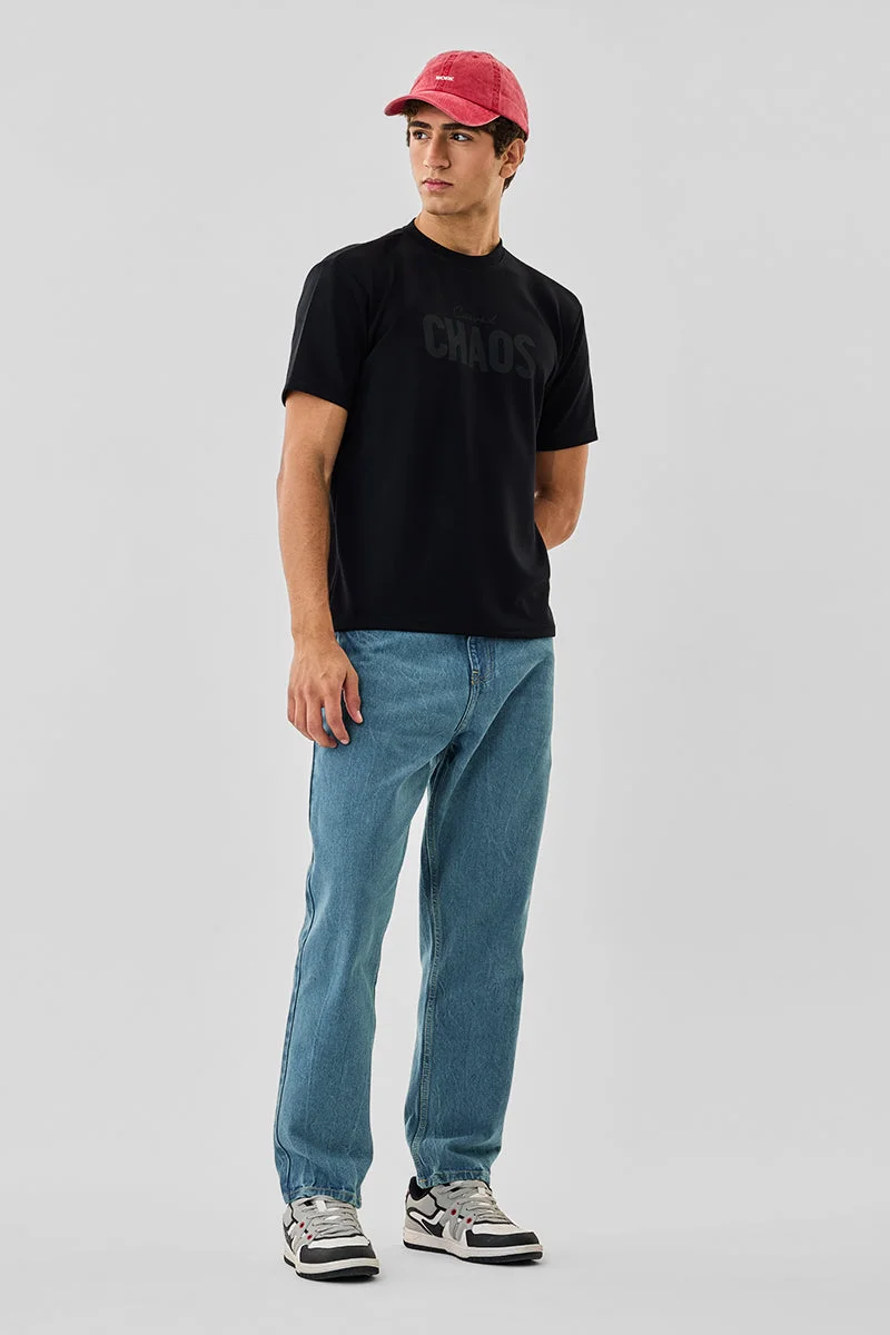 SNITCH Light Blue Light Blue Solid Loose Fit Casual Jeans for Men | Best Price UAE