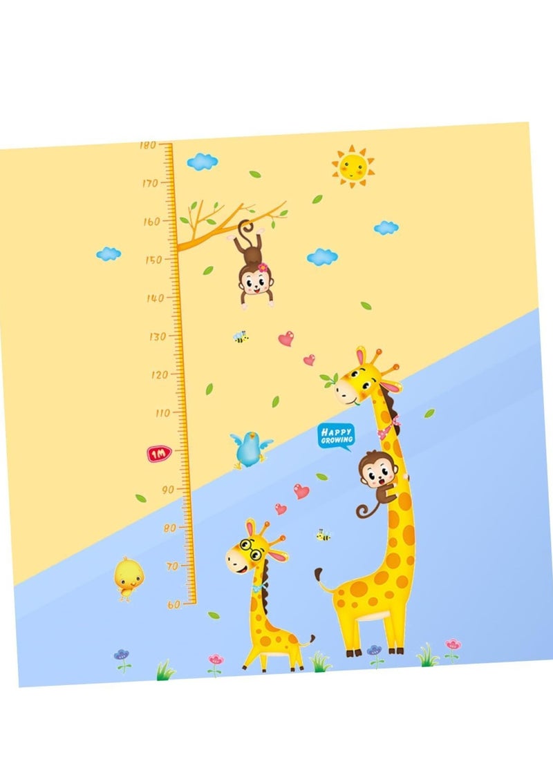 Gonice Adorable Animal Height Growth Chart Wall Sticker for Kids' Rooms - Self-Adhesive Cartoon Decals with Measuring Ruler - Children's Room Decoration with Removable Wallpaper  - Image 5