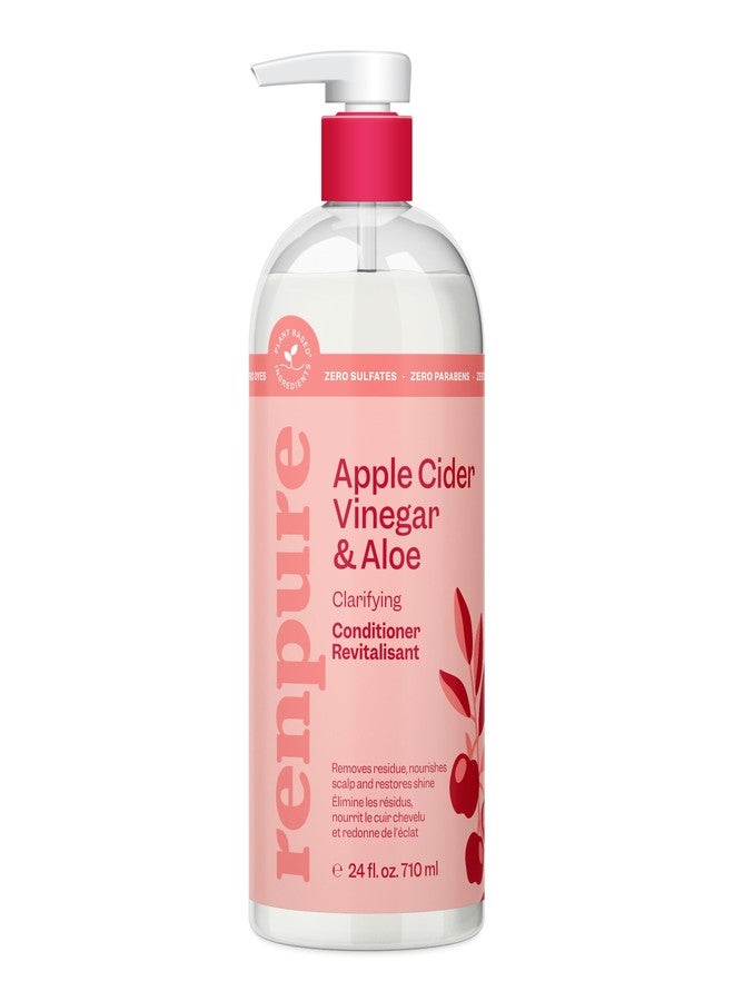 RENPURE Apple Cider Vinegar & Aloe Conditioner, Plant-Based – Clarifies, Removes Residue and Nourishes for Shiny, Healthy Hair – For Dull Hair - Apple Cider Vinegar, Aloe Leaf Juice – 24 Fl Oz - Image 1