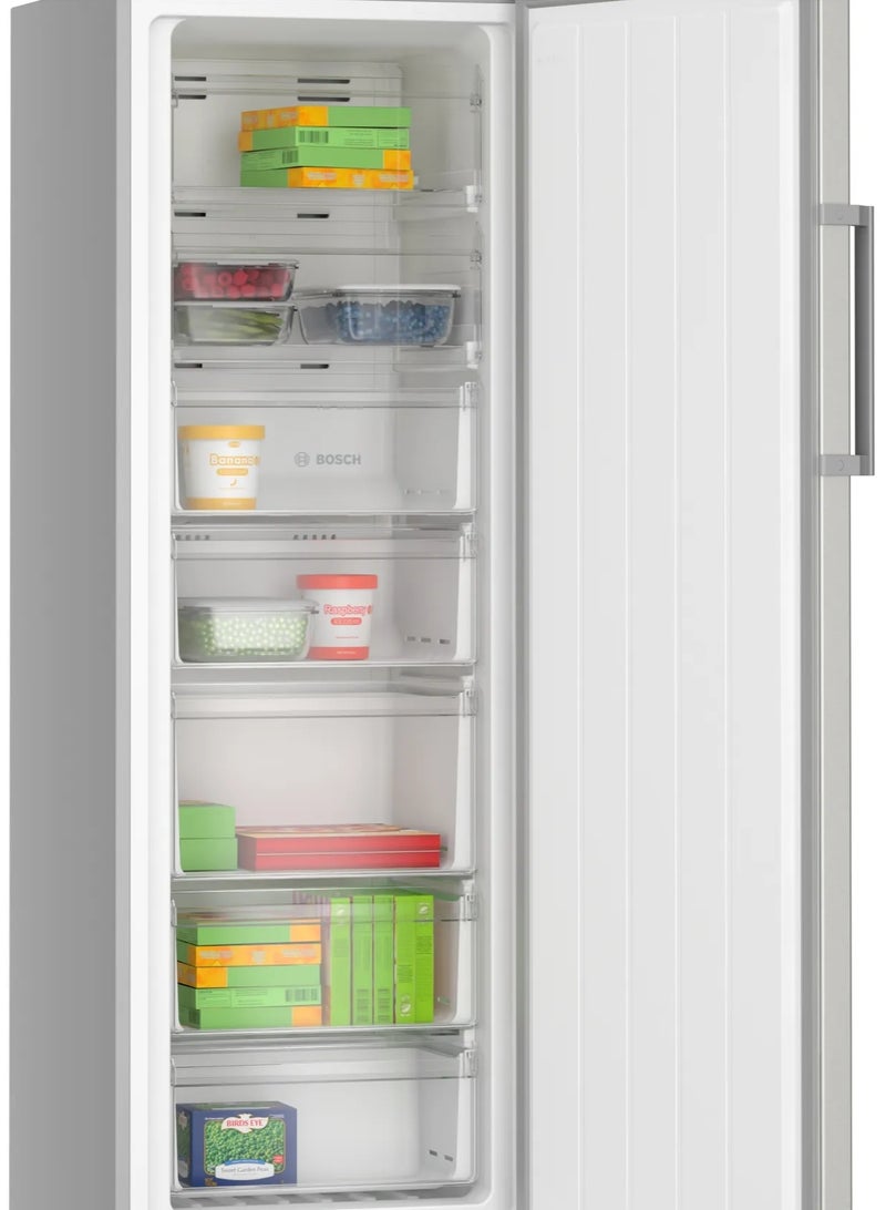 Bosch No Frost Upright Freezer, 7 Drawers, 2 Shelves, Digital Display, Silver, GSN33ALEE8 238 L 2200 W GSN33ALEE8 silver - Image 3