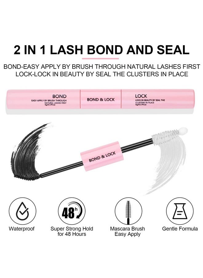 kissxiaoya Cluster Eyelash Extensions Kit Diy Lashes Extension Kit With Lash Bond & Seal And Applicator 240 Pcs 20D+40D 914Mm 0.07D Curl Mixed Cluster Lashes Starter Kit At Home  - Image 3