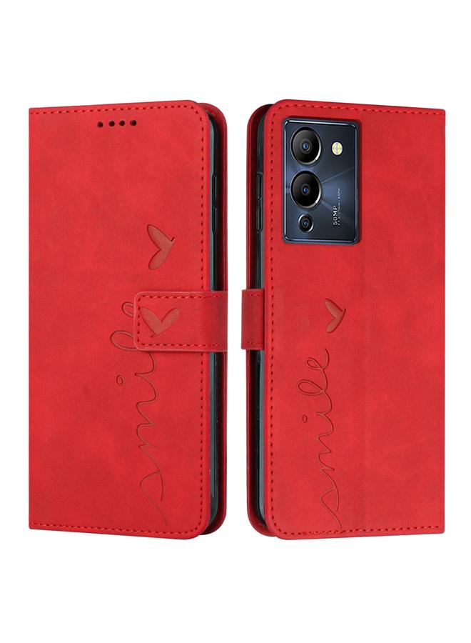 S-TOP Case For Infinix Note 12 G96 Skin Feel Heart Pattern Leather Phone Case - Image 1