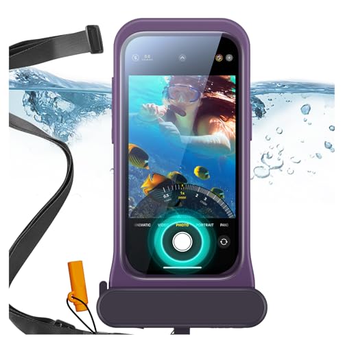 ESR Waterproof Phone Pouch for iPhone 15 Pro Max /14 Pro Max, Underwater Touch Sensitivity, IPX8 Floating Waterproof Cellphone Case with Lanyard, Dry Bag for Snorkeling, Purple - Image 1