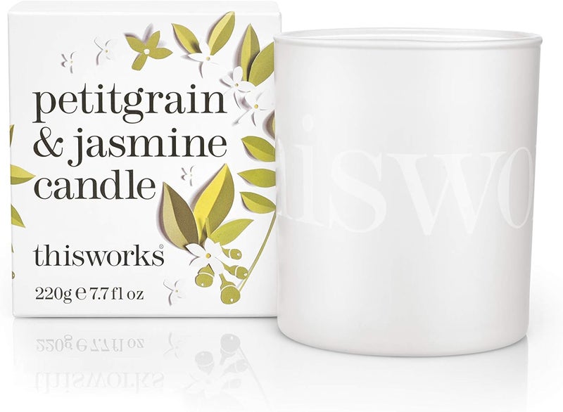 This Works Petitgrain and Jasmine Candle 220 g Luxury Candle Enriched with Essential Oils Hand Poured Scented Candle with a 40hr Burn Time for an Opulent Aromatherapy Experience - Image 1