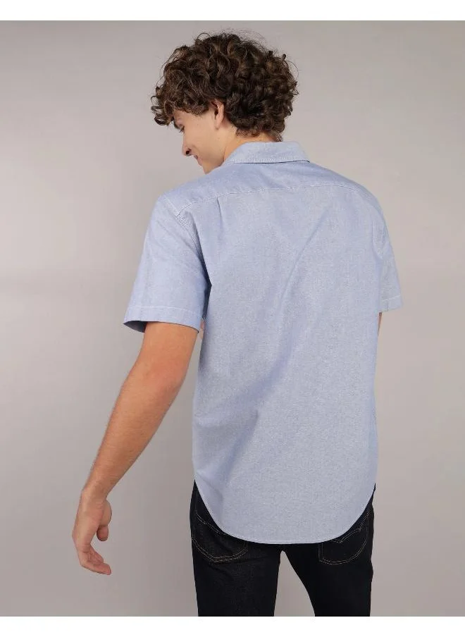 American Eagle AE Short-Sleeve Slim Fit Button-Up Shirt