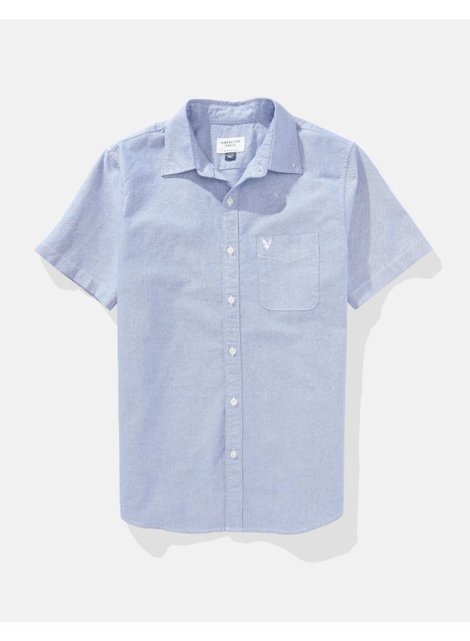 American Eagle AE Short-Sleeve Slim Fit Button-Up Shirt  - Image 4