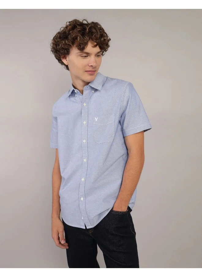 American Eagle AE Short-Sleeve Slim Fit Button-Up Shirt
