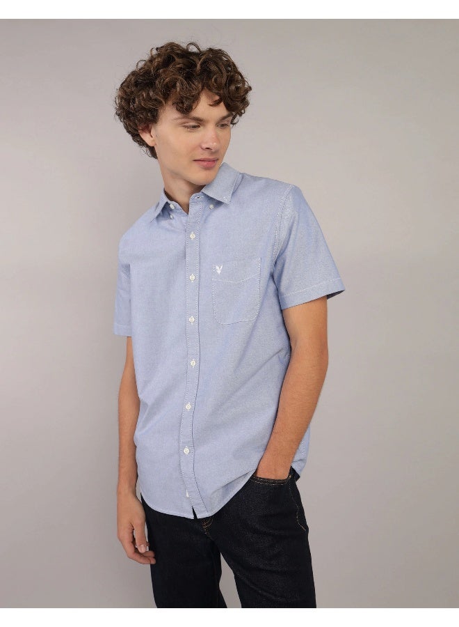 American Eagle AE Short-Sleeve Slim Fit Button-Up Shirt  - Image 1