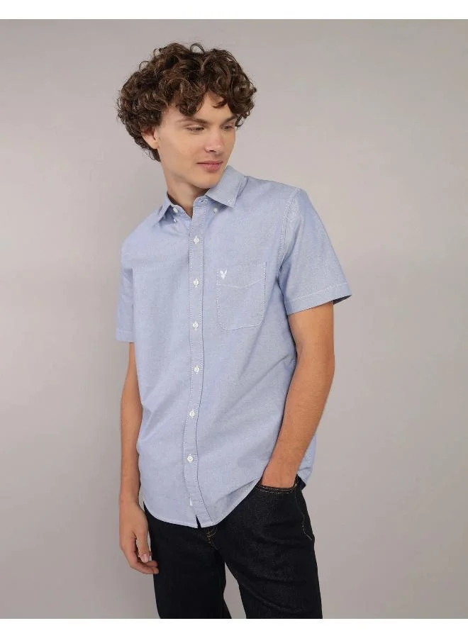 امريكان ايجل AE Short-Sleeve Slim Fit Button-Up Shirt