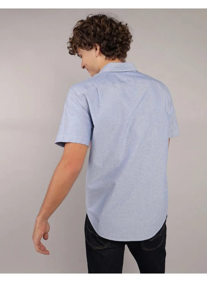 American Eagle AE Short-Sleeve Slim Fit Button-Up Shirt
