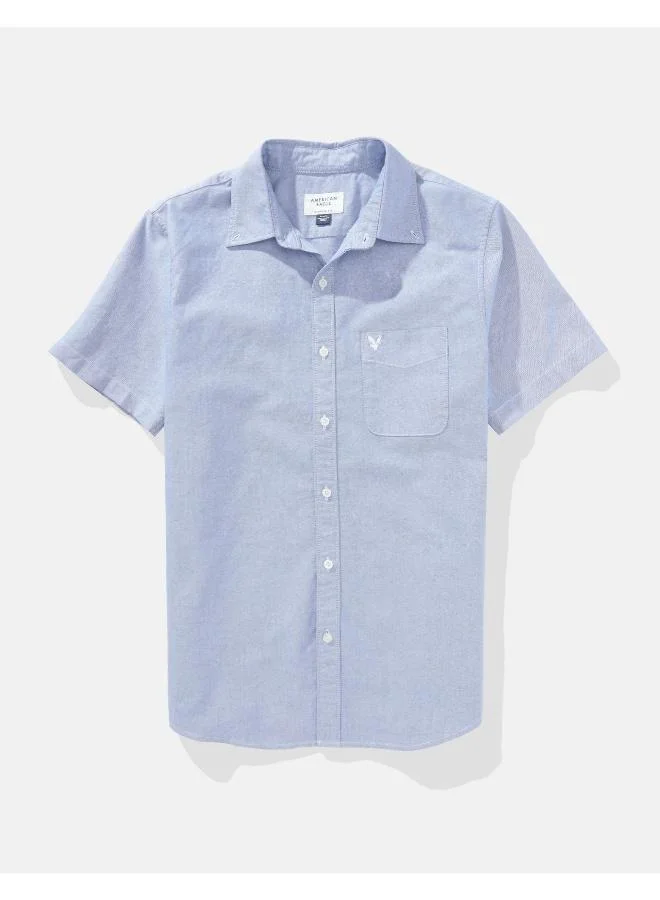 American Eagle AE Short-Sleeve Slim Fit Button-Up Shirt