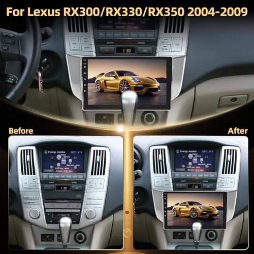 NHOPEEW for Lexus RX300/RX330/RX350/RX400H 2004-2009 Android Radio - [2+64G] 9 inch Touchscreen Lexus Stereo - Wireless Carplay & Android Auto, GPS, 5G/WiFi, Voice Control + AHD Backup Camera + CANBUS - Image 2