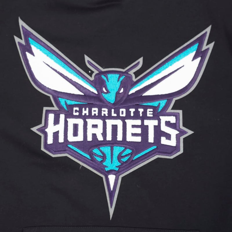 Pro Standard Mens NBA Charlotte Hornets Retro Classics Pull Over Hoodie Black M - Image 3