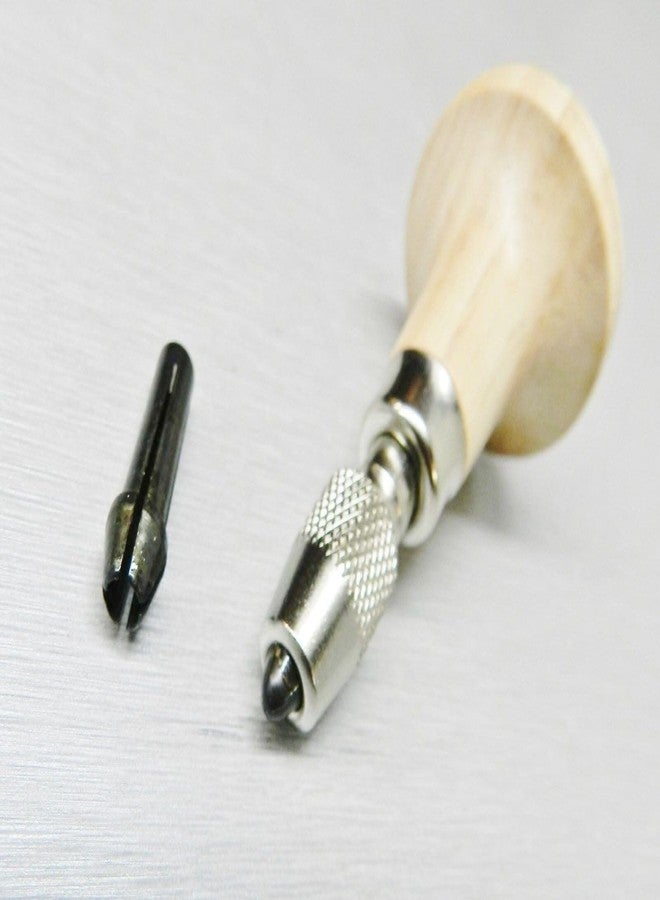 JTS Hand Chuck Wooden Mushroom Wood Handle Pin Vise Tool 2 Collets Hold 0-1/8" - Image 3