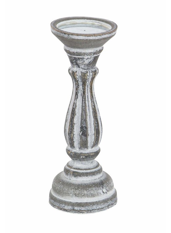 Deco 79 Traditional Wood Solid Candle Holder, Set Of 3 15", 13", 11"H, White - Image 4