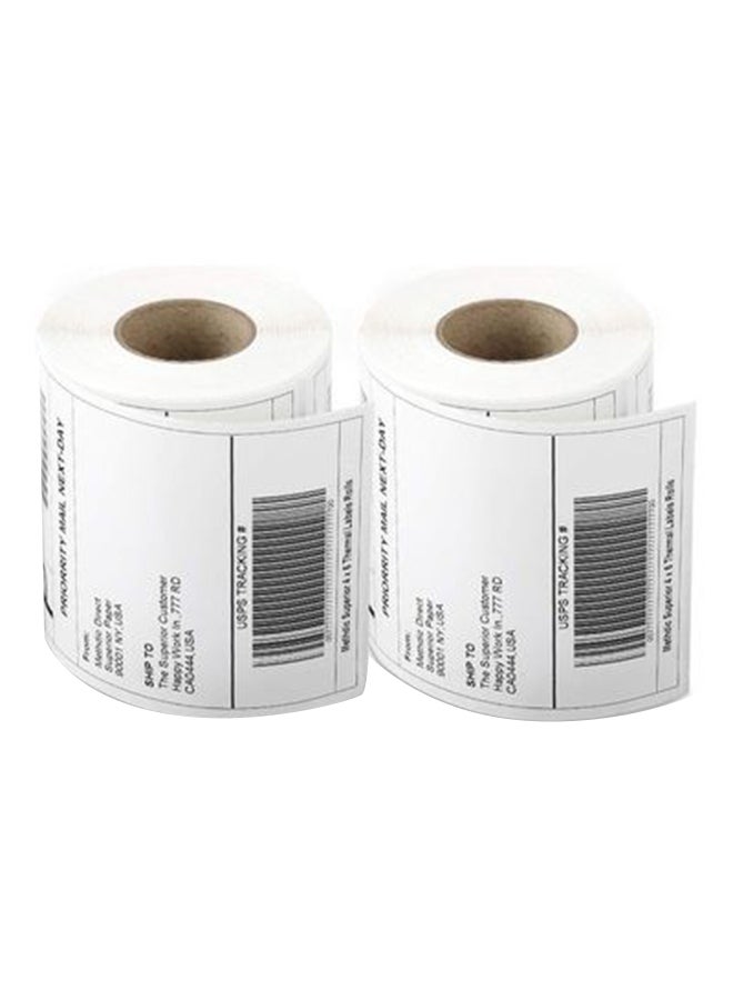 250 White 2-Piece Rolls of Direct Thermal Shipping Labels for UPS USPS - Image 1