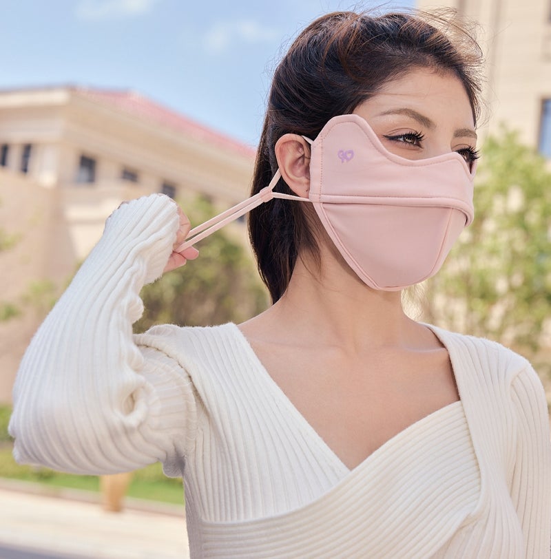 Generic 2024 Nylon UPF100 Slimming UV Protection Cooling Face Mask 2018# pink winter hyaluronic acid