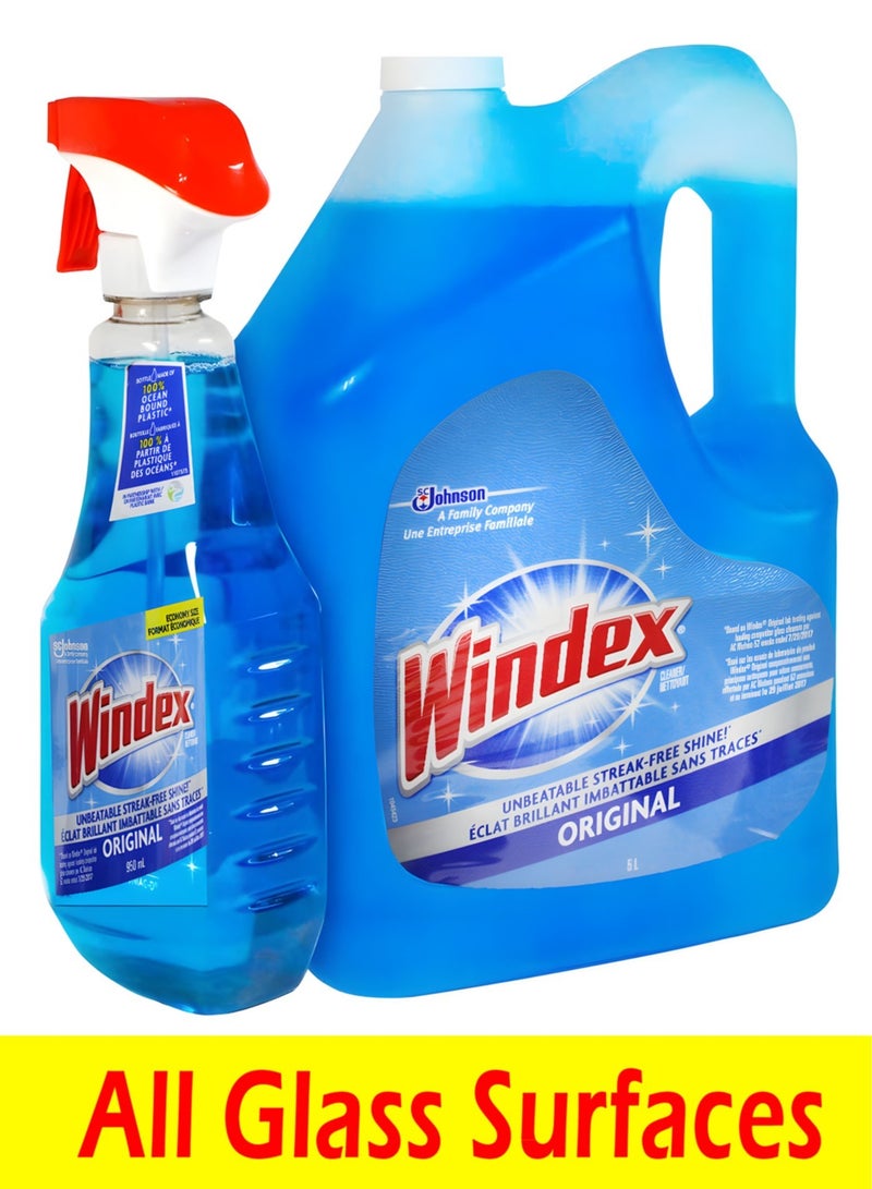 Windex Original Glass and Window Cleaner 5L + 950mL / 23 fl oz  - Image 4