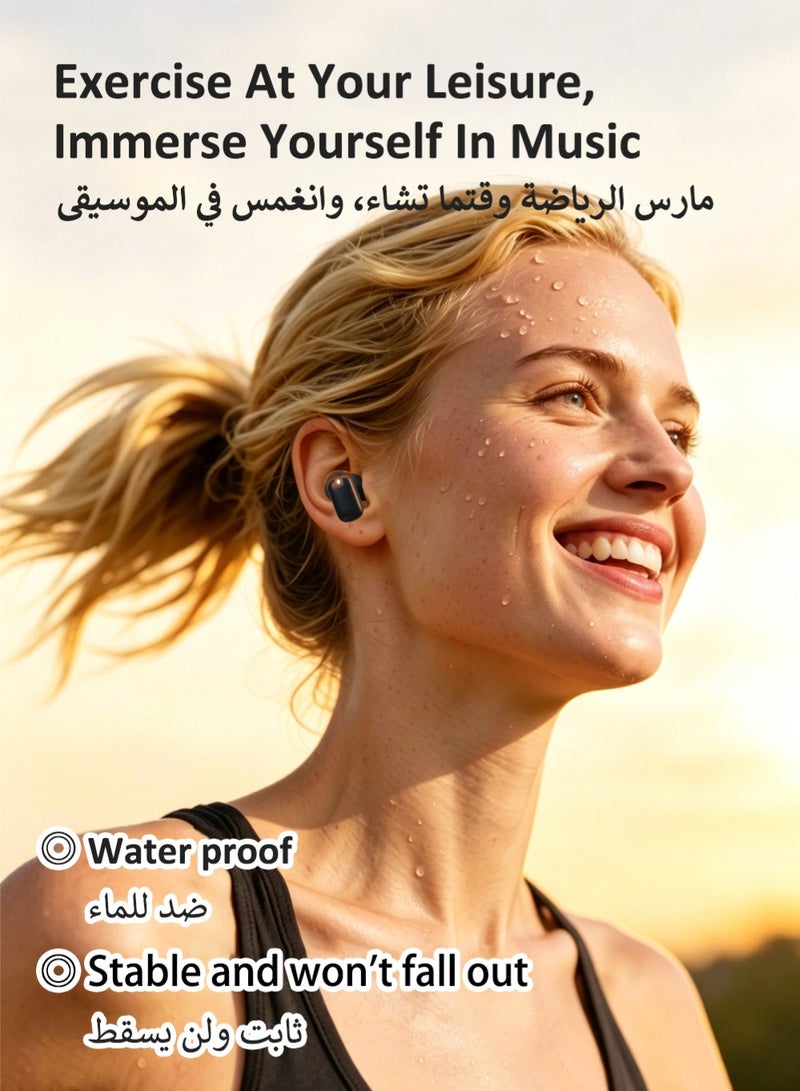 ISKU Wireless Bluetooth Earphones BT5.4 In-ear Headphones Noise Cancellation Waterproof Short-stemmed TWS Headphones HIFI Sound Quality Earbuds for Sports Travel Classes Work - Image 4