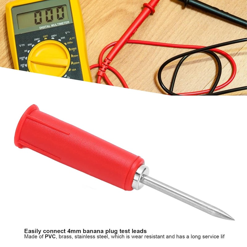 إبرة اختبار لاختراق الأسلاك مع عزل PVC من نوع Banana Jack للاستخدام الصناعي (لون أحمر) - Image 5