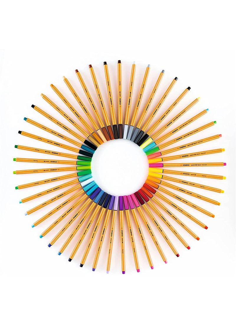 STABILO Fineliner Pen - Point 88 Wallet of 8 Assorted Colours , Anti-Dry Out  - Image 3