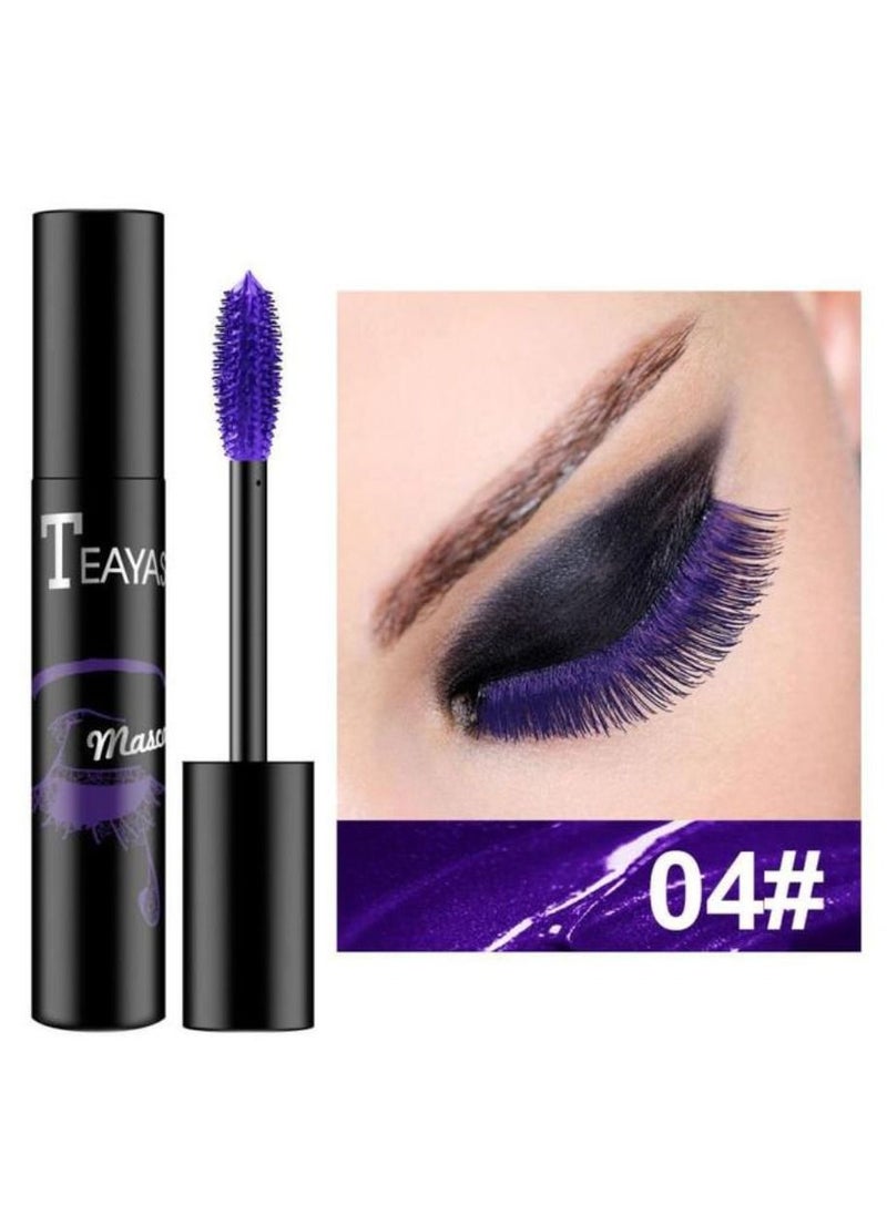 TEAYASON Eyes Makeup Color Mascara Waterproof Fast Dry Eyelashes Curling Lengthening Makeup Eye Lashes Party Stage Use No.04 Purple  - Image 1