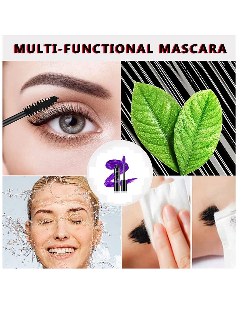 TEAYASON Eyes Makeup Color Mascara Waterproof Fast Dry Eyelashes Curling Lengthening Makeup Eye Lashes Party Stage Use No.04 Purple  - Image 4
