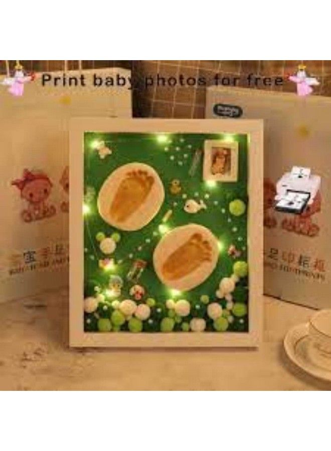 BABIES BLOOM Baby Clay Handprint And Footprint Casting Kit Frame For Newborn Boys And Girls (05 Year Old) ; New Parents Gift ; Baby Gifts ; Shadow Box Green  - Image 3