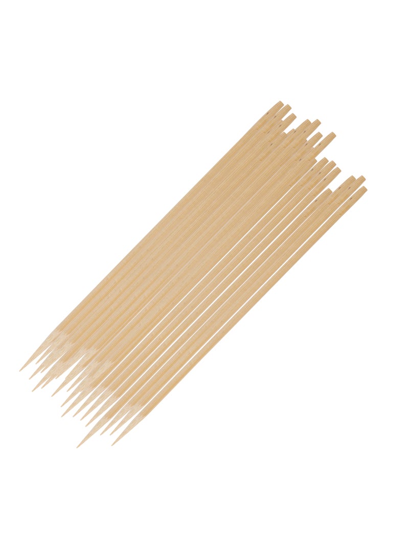 Royalford BBQ Round Skewers RF11686 Bamboo Skewers Perfect for Indoor Camping Hiking and Other Outdoor Entertainment for Grilling Meat Fish Vegetables Chicken Strong and Sturdy Silver - Image 1