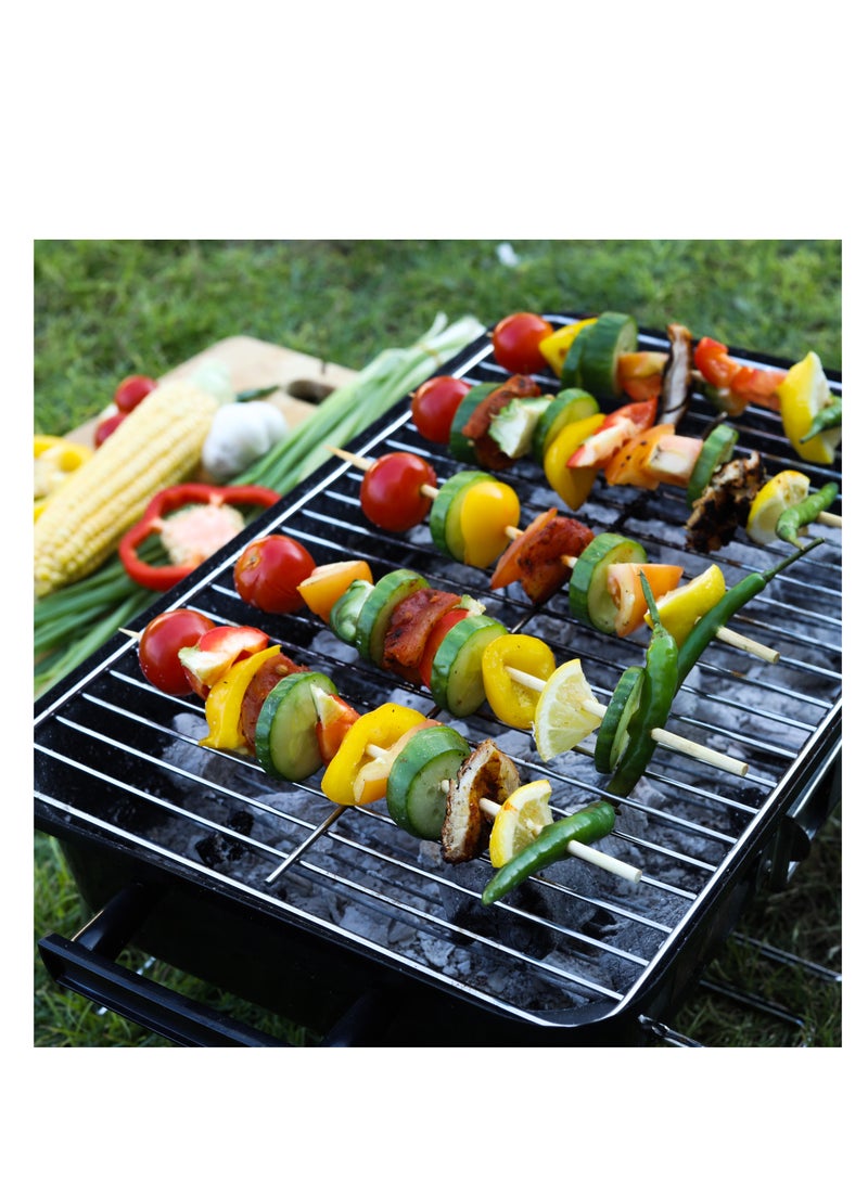 Royalford BBQ Round Skewers RF11686 Bamboo Skewers Perfect for Indoor Camping Hiking and Other Outdoor Entertainment for Grilling Meat Fish Vegetables Chicken Strong and Sturdy Silver - Image 3