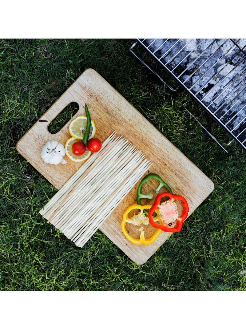 Royalford BBQ Round Skewers RF11686 Bamboo Skewers Perfect for Indoor Camping Hiking and Other Outdoor Entertainment for Grilling Meat Fish Vegetables Chicken Strong and Sturdy Silver - Image 2